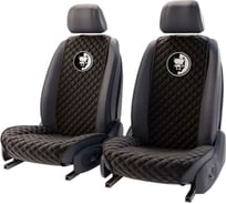 Автомобильные накидки DuffCar из алькантары, комплект на перед, черный, с вышивкой №2 22-2471-37В№2