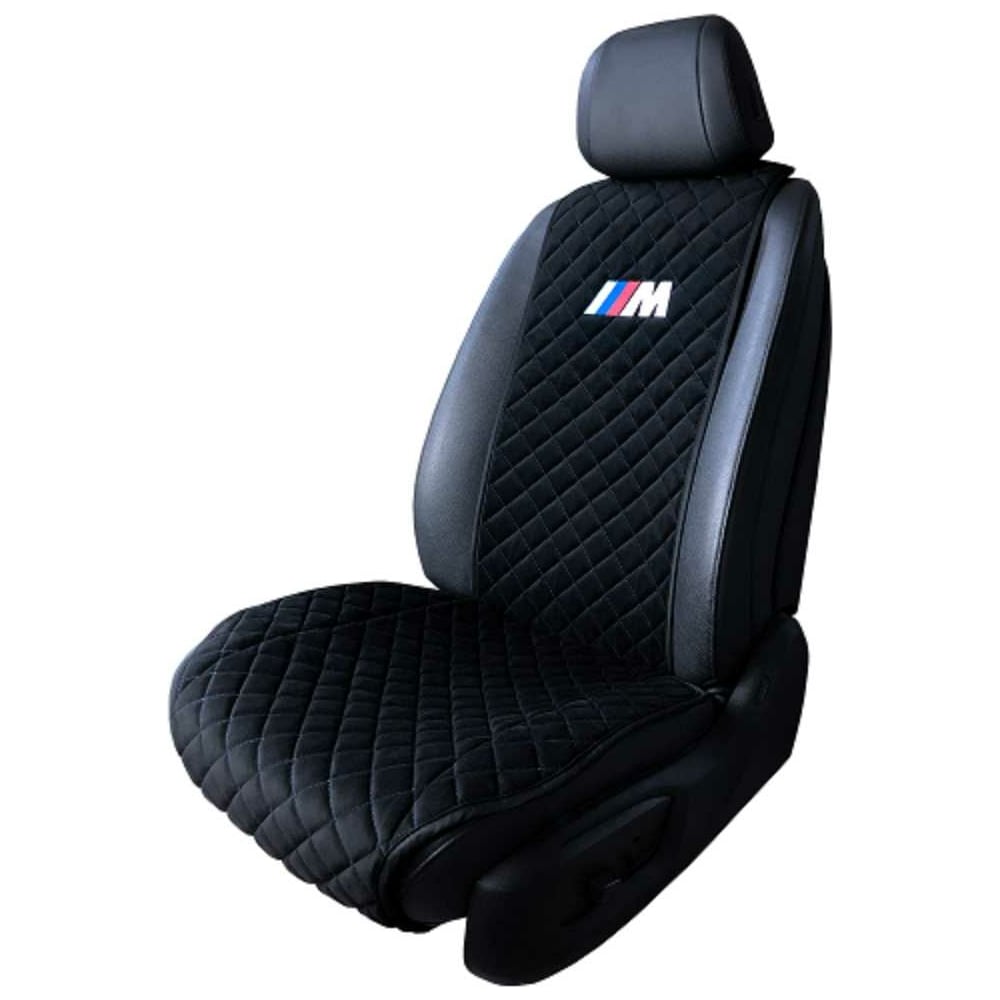 Автомобильная накидка DuffCar из алькантары, черный, с вышивкой №2 33 ...