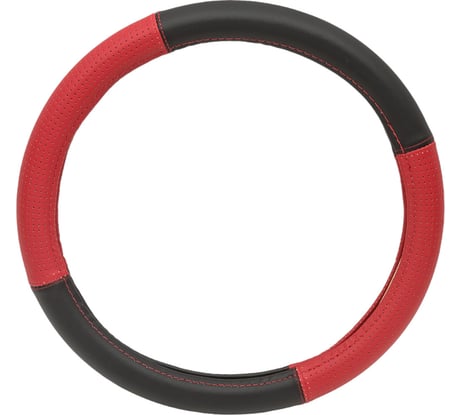 Оплетка для руля REZKON каркасная экокожа комби черная+красная 8003031400
