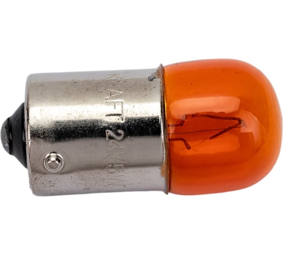Лампа накаливания KRAFT RY5W 24v5w BA15s yellow упаковка 10 шт. KT 700051
