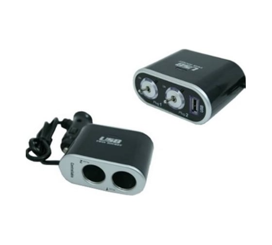 Разветвитель прикуривателя на 2 гнезда с USB от 12В KOTO CKP-162 0975607579