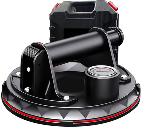 Присоска TECHNICOM с ручной помпой и манометром, нагрузка 160кг, чаша 200мм TC-F160