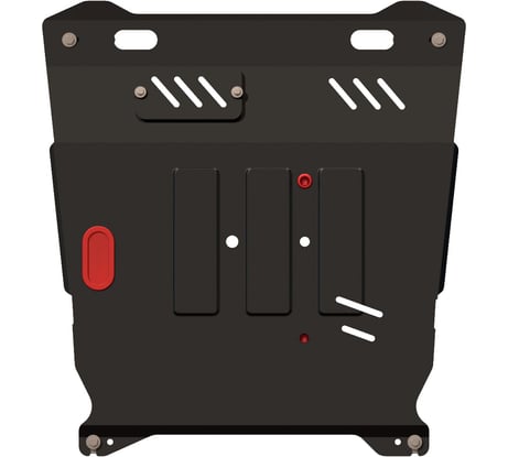 Защита картера и КПП SHERIFF для MITSUBISHI Lancer X 2007-2017 1.5 / 1.6 / 1.8 / 2.0, универсальная штамповка, сталь 2.0 мм, с крепежом 1209