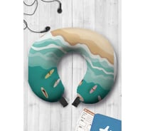 Туристическая дорожная подушка для путешествий в самолете/машине AMBESONNE школа серфинга trp_387148