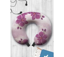 Туристическая дорожная подушка для путешествий в самолете/машине AMBESONNE орхидеи на боке trp_385249