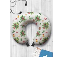 Туристическая дорожная подушка для путешествий в самолете/машине AMBESONNE букет с омелой trp_380860