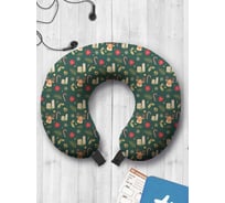 Туристическая дорожная подушка для путешествий в самолете/машине AMBESONNE рождественские свечи trp_380847