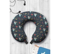 Туристическая дорожная подушка для путешествий в самолете/машине AMBESONNE рождественские ангелы trp_380845