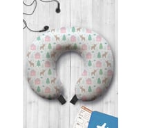 Туристическая дорожная подушка для путешествий в самолете/машине AMBESONNE лось возле дома trp_380831