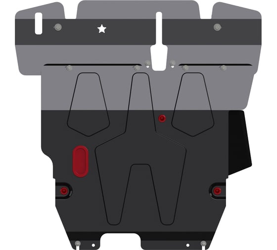 Защита картера и КПП SHERIFF для MITSUBISHI Lancer Cedia 2000-2004 1.8/ MITSUBISHI Lancer IX 2003-2007 1.3/1.6/1.8/2.0 ,штампованная, сталь 2.0 мм, с крепежом 0515 1
