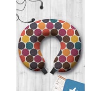 Туристическая дорожная подушка для путешествий в самолете/машине AMBESONNE рисованные круги trp_65091