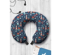 Туристическая дорожная подушка для путешествий в самолете/машине AMBESONNE морской минимализм trp_61840