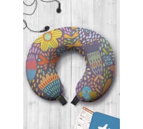 Туристическая дорожная подушка для путешествий в самолете/машине AMBESONNE наивные цветы trp_60383