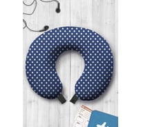 Туристическая дорожная подушка для путешествий в самолете/машине AMBESONNE белый горох в синеве trp_31223