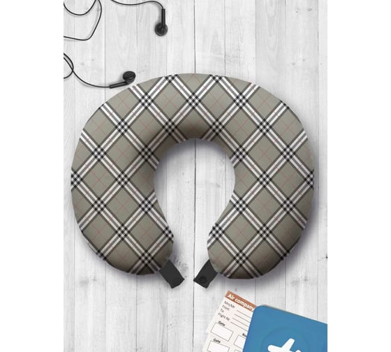 Туристическая дорожная подушка для путешествий в самолете/машине AMBESONNE винтажная клетка trp_31104 1