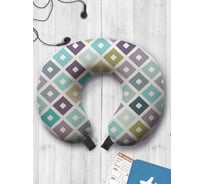 Туристическая дорожная подушка для путешествий в самолете/машине AMBESONNE необычные квадраты trp_25860