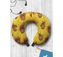 Туристическая дорожная подушка для путешествий в самолете/машине AMBESONNE стена подсолнухов trp_9865