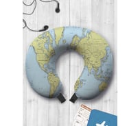 Туристическая дорожная подушка для путешествий в самолете/машине AMBESONNE детали на карте trp_7103