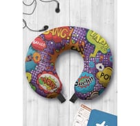 Туристическая дорожная подушка для путешествий в самолете/машине AMBESONNE комиксные звуки trp_36509