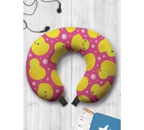 Туристическая дорожная подушка для путешествий в самолете/машине AMBESONNE круг утят trp_23371