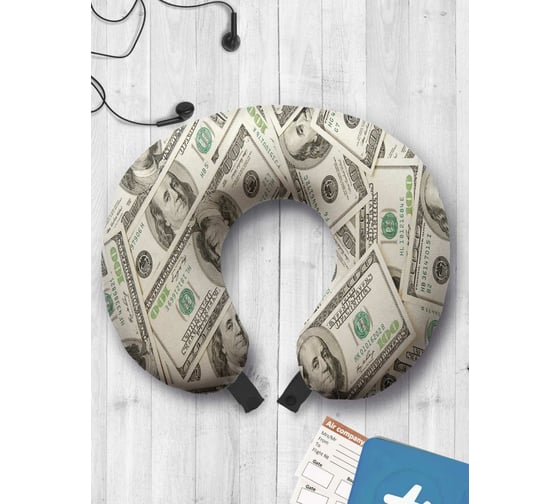 Туристическая дорожная подушка для путешествий в самолете/машине AMBESONNE банкноты trp_78097 1