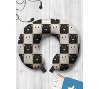 Туристическая дорожная подушка для путешествий в самолете/машине AMBESONNE котики trp_56009