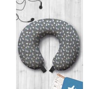 Туристическая дорожная подушка для путешествий в самолете/машине AMBESONNE крольчата trp_378481