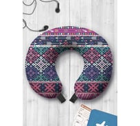 Туристическая дорожная подушка для путешествий в самолете/машине AMBESONNE сбор фрагментов trp_30809