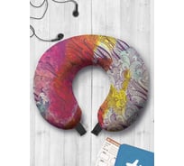 Туристическая дорожная подушка для путешествий в самолете/машине AMBESONNE радужные волны trp_2961