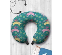 Туристическая дорожная подушка для путешествий в самолете/машине AMBESONNE кошачьи изгибы trp_28582