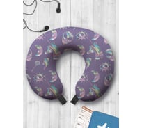 Туристическая дорожная подушка для путешествий в самолете/машине AMBESONNE волшебные единорожки trp_207097