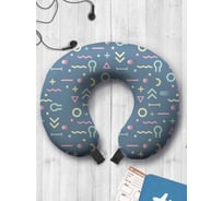 Туристическая дорожная подушка для путешествий в самолете/машине AMBESONNE математические символы trp_207091