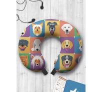 Туристическая дорожная подушка для путешествий в самолете/машине AMBESONNE лающие друзья trp_14785