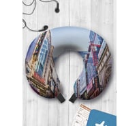 Туристическая дорожная подушка для путешествий в самолете/машине AMBESONNE в большом городе trp_244908