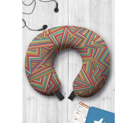 Туристическая дорожная подушка для путешествий в самолете/машине AMBESONNE звездные разломы trp_10710 1