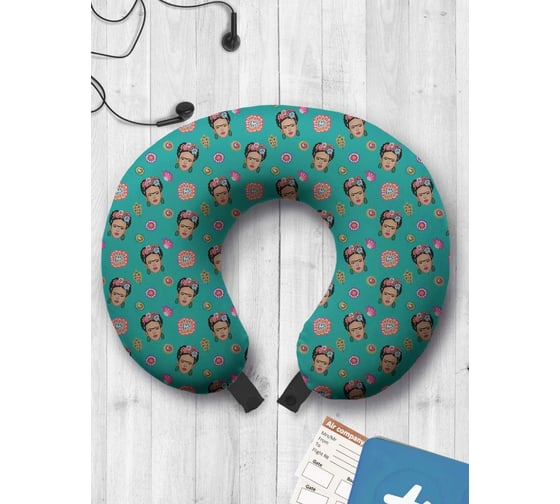 Туристическая дорожная подушка для путешествий в самолете/машине AMBESONNE фрида в цветах trp_386883 1