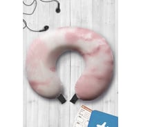 Туристическая дорожная подушка для путешествий в самолете/машине AMBESONNE розовый дым trp_274848