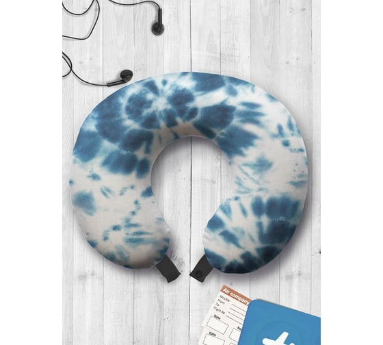 Туристическая дорожная подушка для путешествий в самолете/машине AMBESONNE синие вспышки trp_274846 1