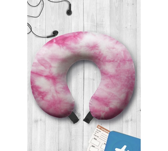 Туристическая дорожная подушка для путешествий в самолете/машине AMBESONNE розовая фантазия trp_274835 1