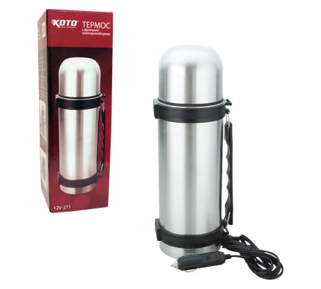 Стальной термос с функцией электроподогрева 12В, 1л KOTO 12V-271 0975608000