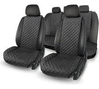 Автомобильные накидки из алькантары DuffCar полный комплект, черный с вышивкой №2 24-2471-37В№2