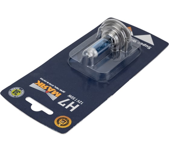 Лампа Маяк H7, 12V, 55W PX26d Super White+30%, в блистере 48138
