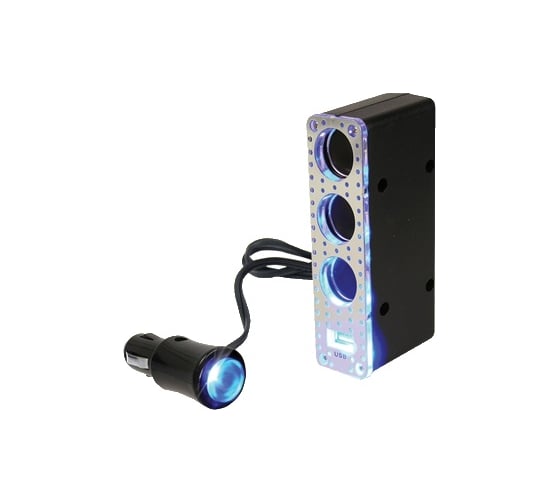 Разветвитель прикуривателя на 3 гнезда с USB KIOKI CA401 0975608135 1