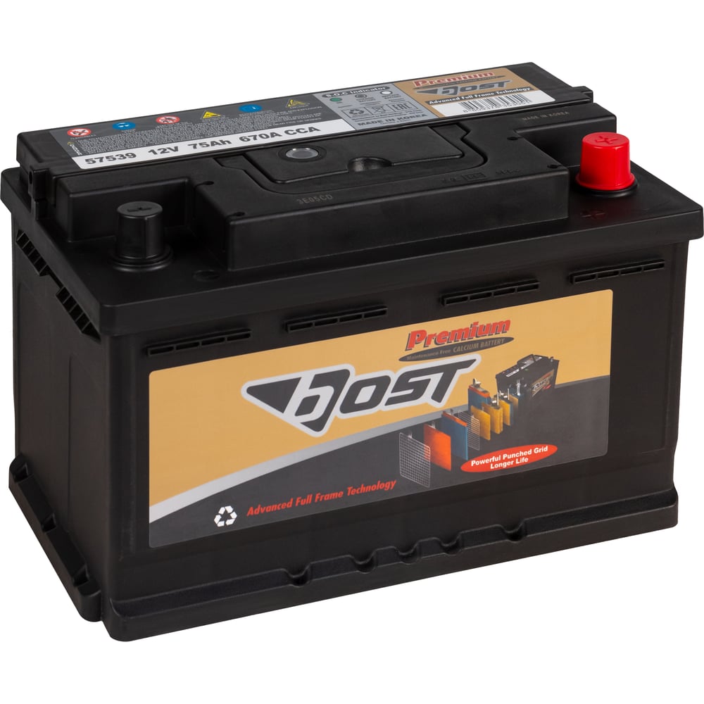 Аккумулятор BOST PREMIUM 57539 75R 670A, 276x175x175 451072 - выгодная ...