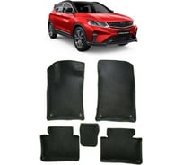Ковры в салон автомобиля Eva Smart для geely coolray вариант макси 3d 2020 -, эва сота, черные c серой окантовкой 3721-B5B1-S