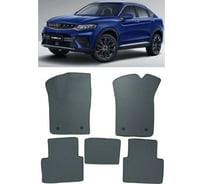 Ковры в салон автомобиля Eva Smart для geely tugella i 2020 -, эва сота, коричневые c серой окантовкой 3583-A6B1-S
