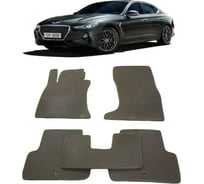 Ковры в салон автомобиля Eva Smart для genesis (g70) 2018 -, эва сота, черные c коричневой окантовкой 2725-B5A6-S