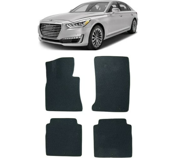 Ковры в салон автомобиля Eva Smart для genesis i (g90) 2016 - 2019, эва сота, коричневые c коричневой окантовкой 3585-A6A6-S 1