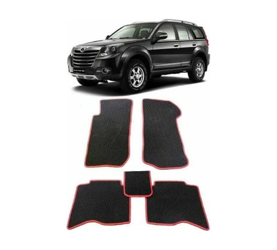Ковры в салон автомобиля Eva Smart для great wall hover (h3, h5) 2010 - 2016, эва сота, серые c черной окантовкой 1230-B1B5-S 1
