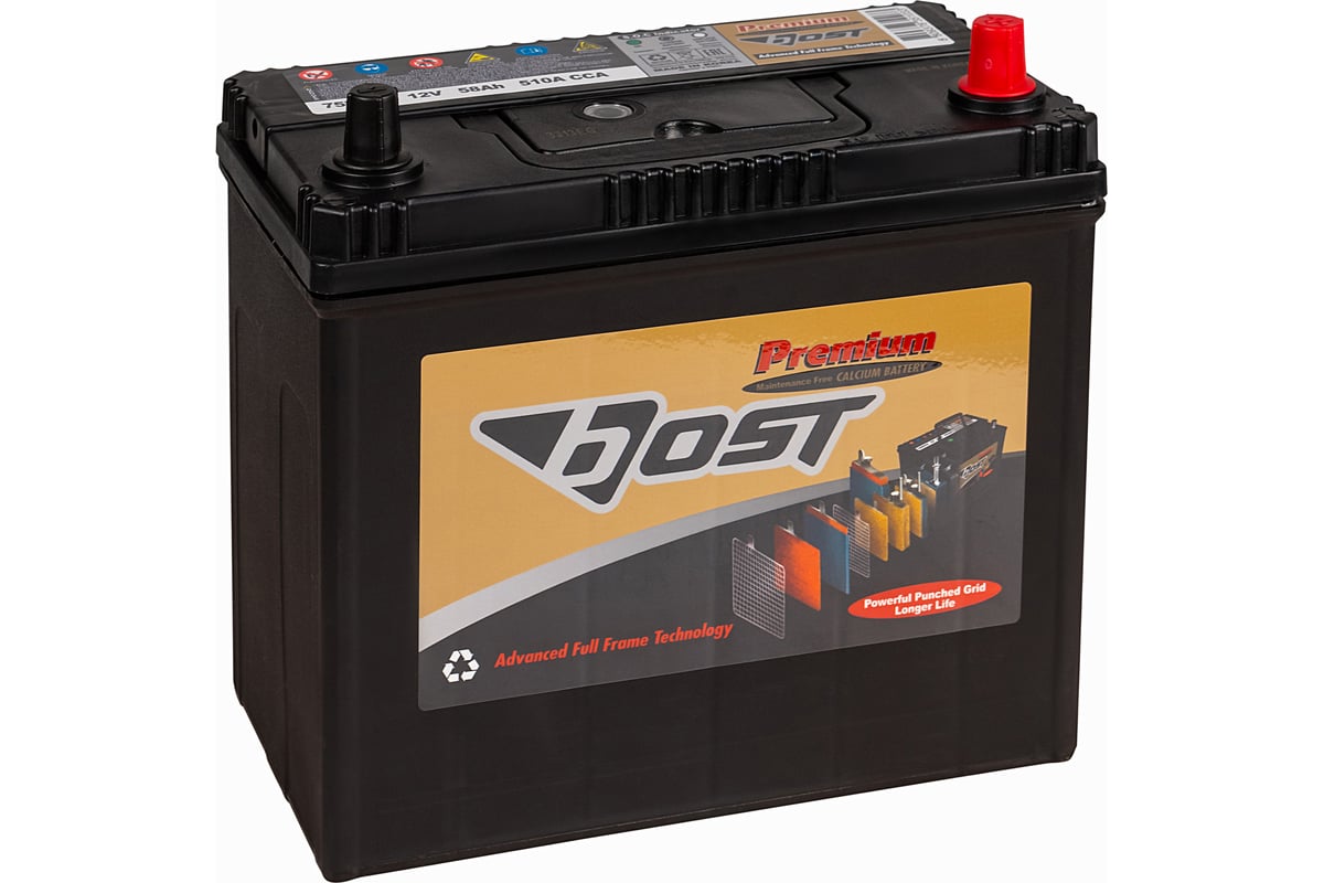 Аккумулятор BOST PREMIUM 75B24L 58R 510A, 236x128x220 451148 - выгодная ...